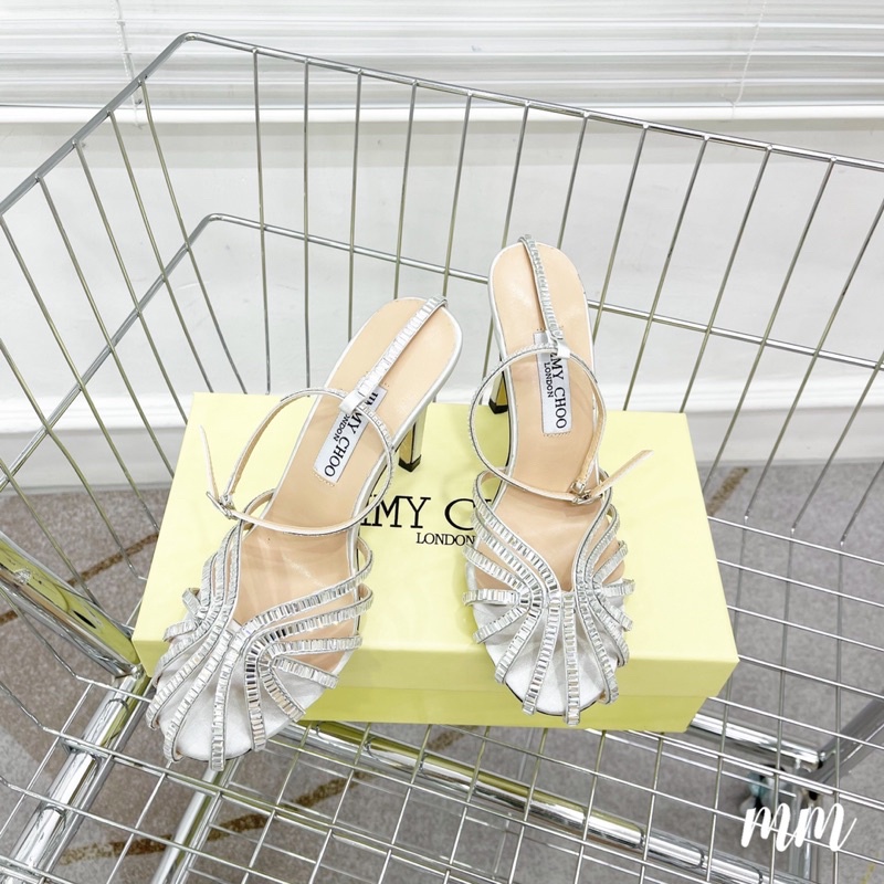 Giày cao gót mũi rọ đá sáng