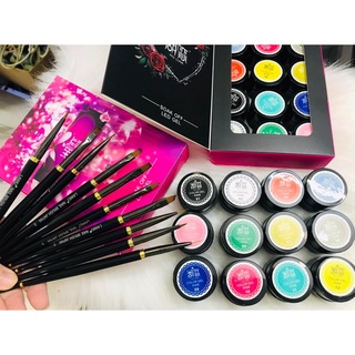set gel vẽ đặc 12 màu