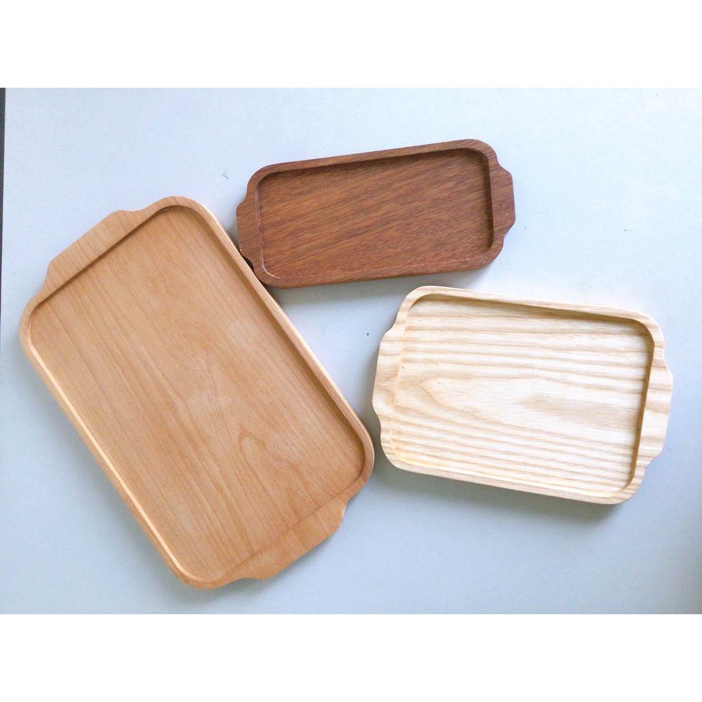 Khay gỗ Beech có tay cầm 20x30cm - Mã sản phẩm: KC06