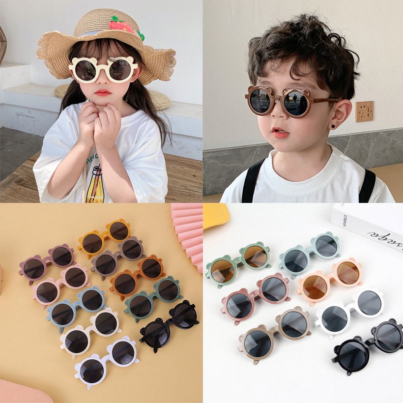 Kính Râm Trẻ Em Tròn Mờ Thích Hợp Cho Bé 1-8 Tuổi
