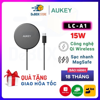 【Giao Hỏa Tốc】Đế sạc không dây Magsafe Aukey 15W LC-A1 màu đen - Hàng Chính Hãng