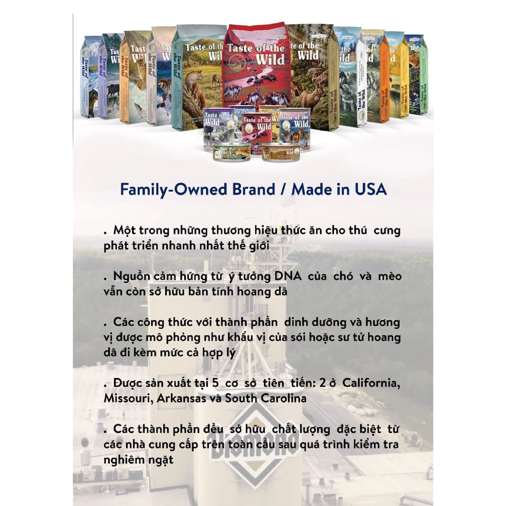 Thức ăn cho chó vị cá hồi 12.2kg Pacific Stream TASTE OF THE WILD - Dog Paradise