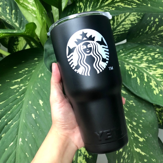 LY GIỮ NHIỆT YETI 900ML STARBUCKS (Logo YETI dập nổi - full phụ kiện)