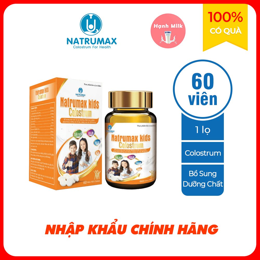 Sữa Non Natrumax Kids Colostrum Bổ Sung Dưỡng Chất Dạng Viên Kẹo Ngậm Hộp 60 Viên