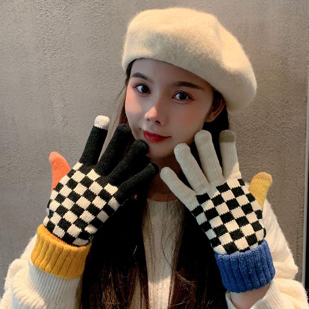 Găng Tay Dày Hở Ngón Giữ Ấm Mùa Thu Đông Cho Nữ