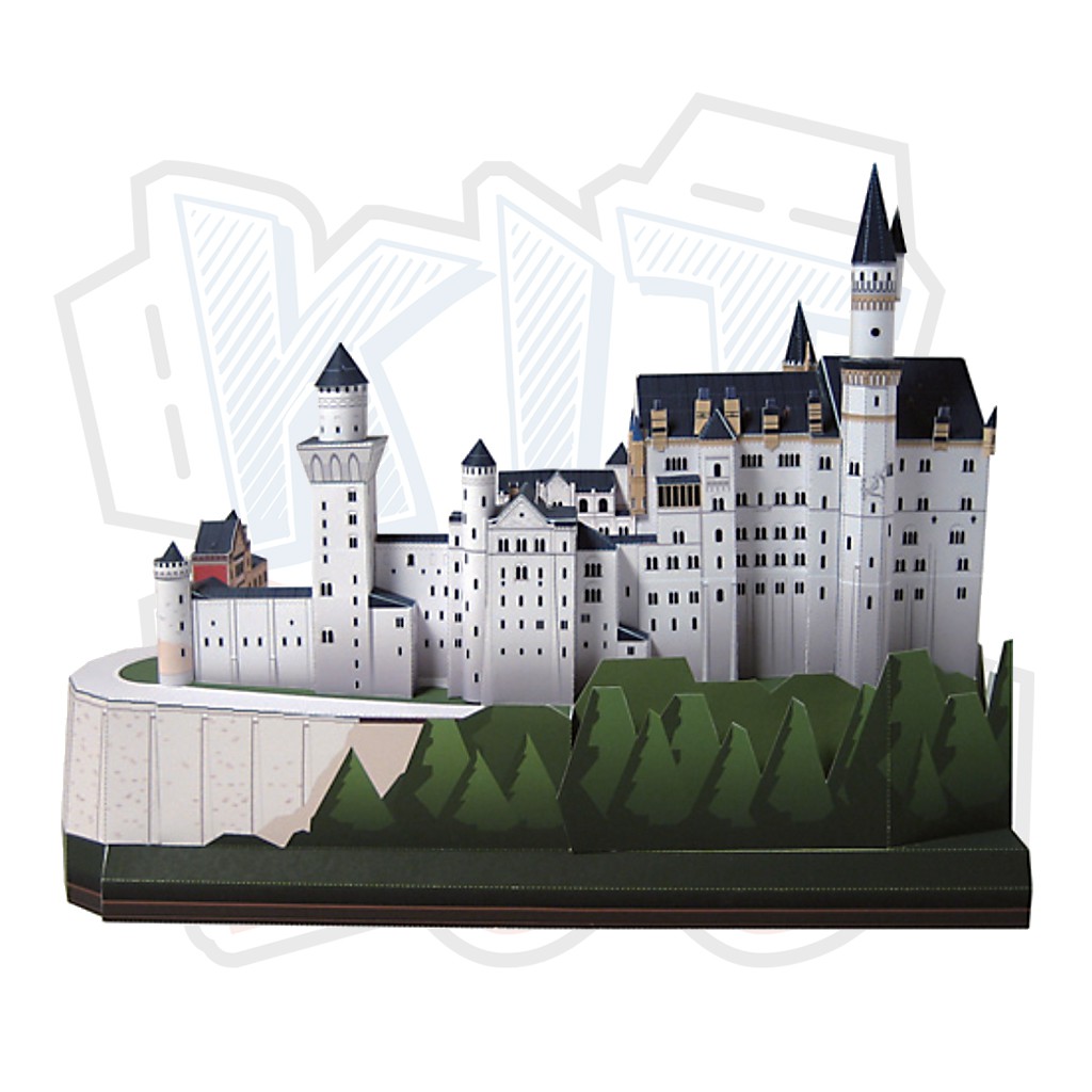 Mô hình giấy kiến trúc lâu đài Đức Neuschwanstein Castle - Germany