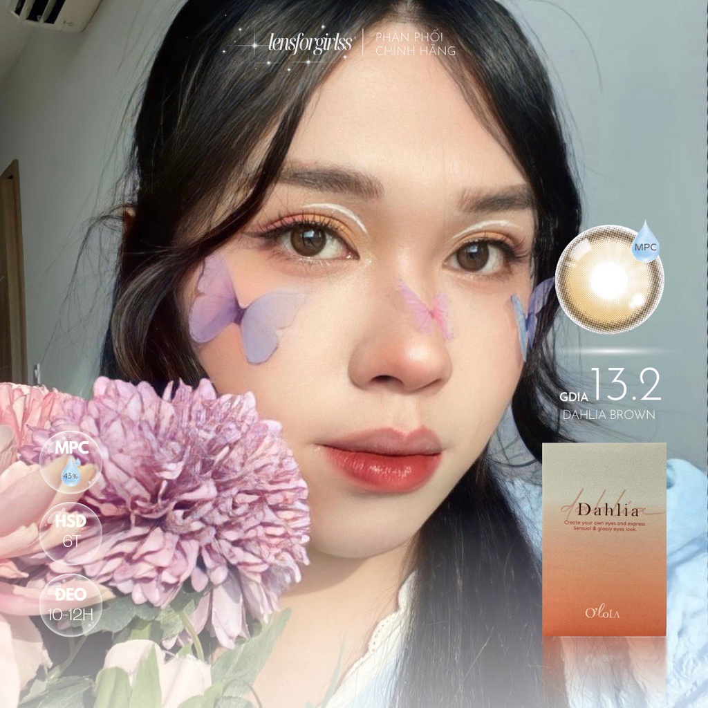 Kính áp tròng nâu phủ bóng tự nhiên DAHLIA BROWN MPC dành cho mắt nhạy cảm | Lens cận| LENSFORGIRLSS