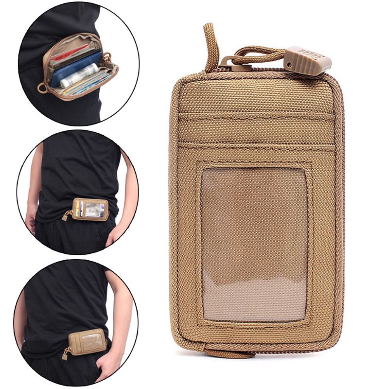 Túi EDC chiến thuật dạng ví đựng thẻ đeo thắt lưng chống thấm nước tiện dụng khi cắm trại/đi bộ đường dài