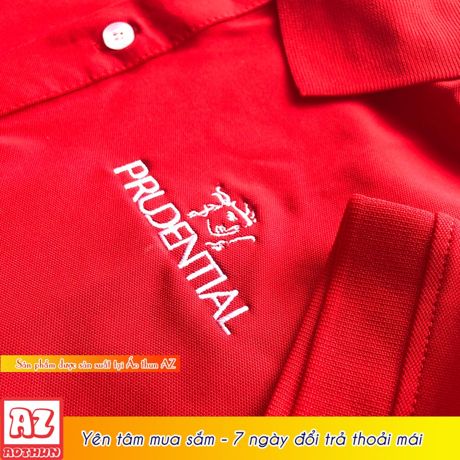 Áo thun đồng phục thêu logo Prudential - Vải cá sấu poly cao cấp AT23