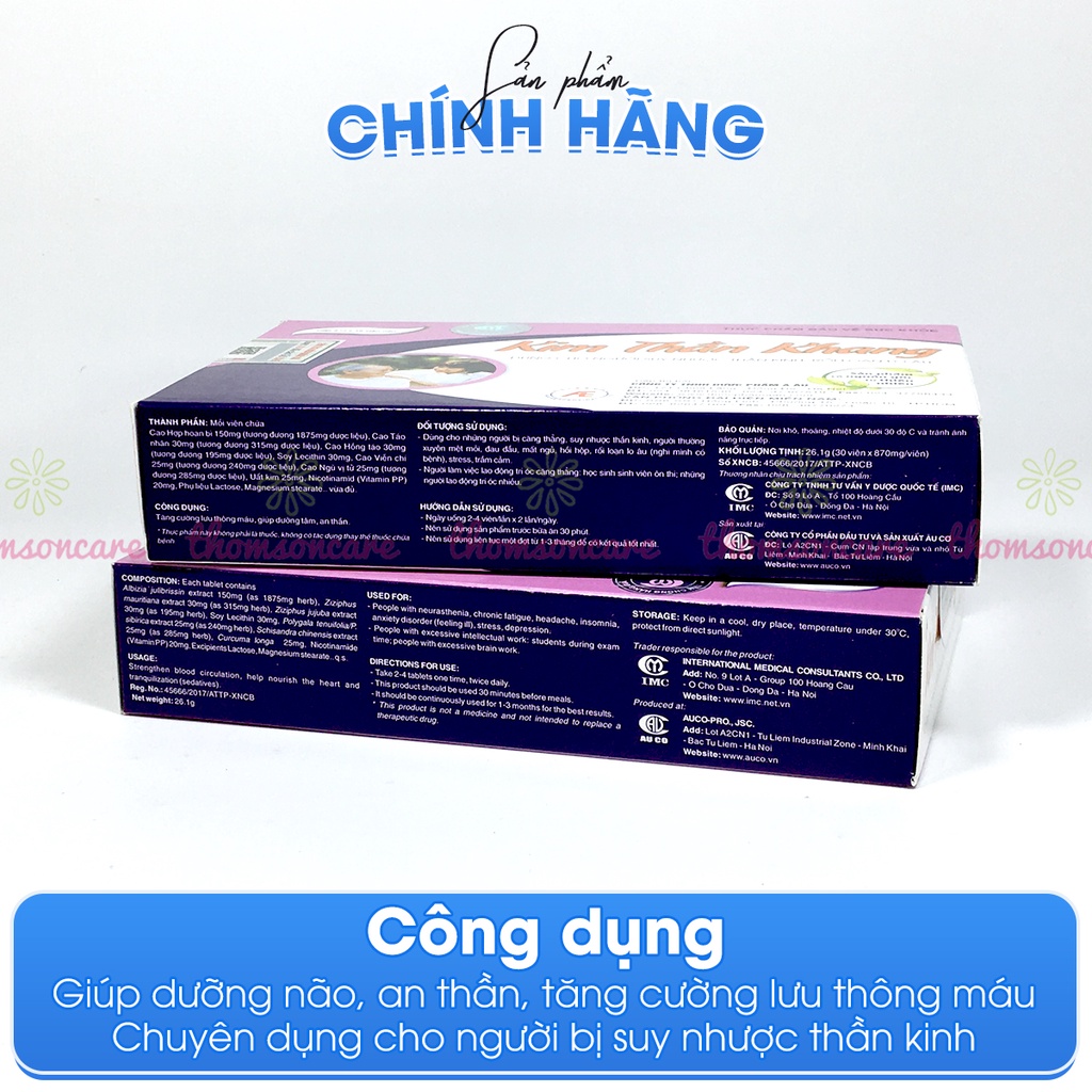 Kim Thần Khang - Giúp ngủ ngon dưỡng tâm, an thần, giảm mất ngủ, rối loạn lo âu - Mua 6 tặng 1 bằng tem tích điểm