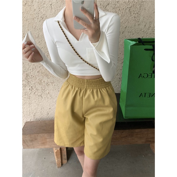 Áo khoác tay dài cổ bẻ dáng ôm thời trang mùa thu | BigBuy360 - bigbuy360.vn