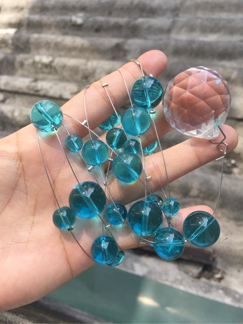 Rèm pha lê hạt trơn các màu