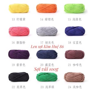 Sợi vải trơn 100g( từ màu 01 đến 20)