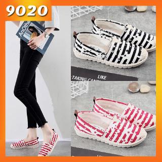 Giày nữ họa tiết kẻ sọc chống trượt dành cho mùa hè