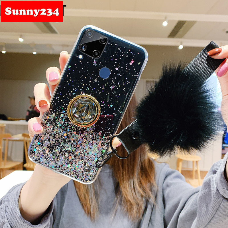 REALME OPPO Ốp Điện Thoại Lấp Lánh Cho Realme C15 C11 Oppo A52 A92 A31 A5 A9 2020 A5S A7 A12 A3S Realme C3 5i 5s 5 Pro C1 Reno 4 3 2f 2z