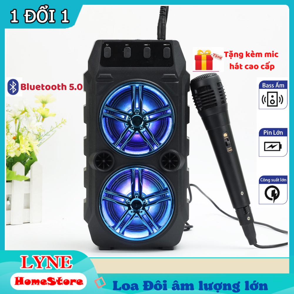 Loa đôi Kimiso BK19 - Loa Karaoke Bluetooth Âm Thanh Cực Hay Có Đèn LED Nháy Theo Nháy Theo Nhạc thumbnail