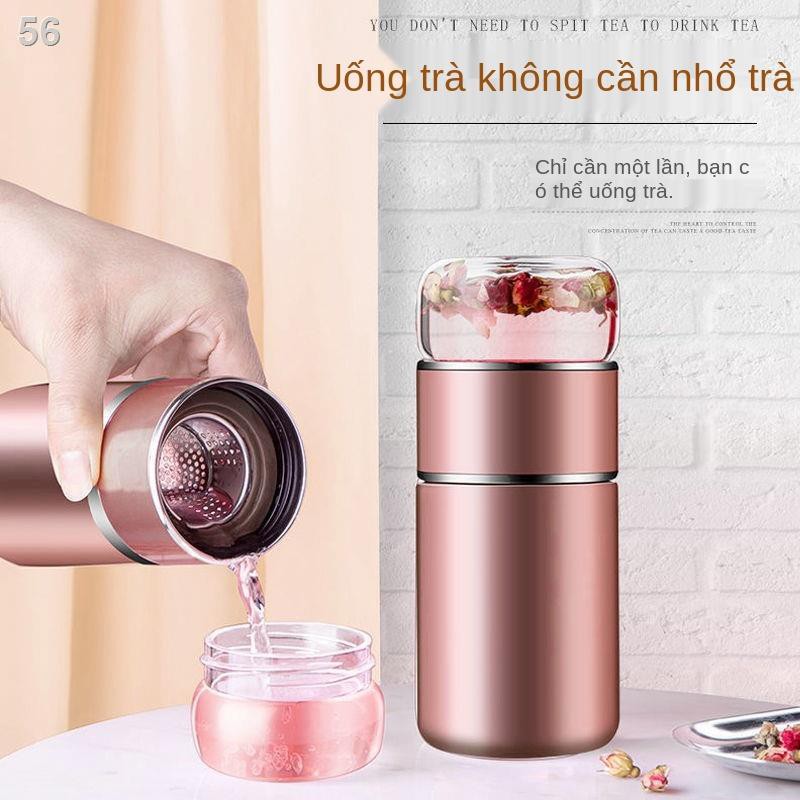 Cốc tách nước trà Cái bằng thép không gỉ nữ 304 Bộ lọc đơn giản di động dễ thương