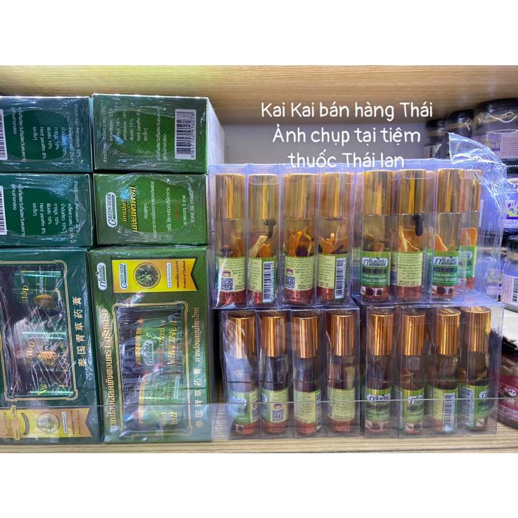 Dầu lăn dầu gió nhân sâm Green Herb Thái Lan Chính Hãng
