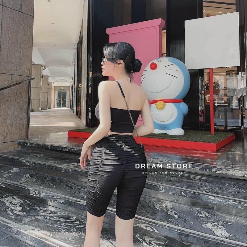 Set áo ống + quần lững ôm body chất vải thun lạnh Free Size dưới 50kg dành cho nữ