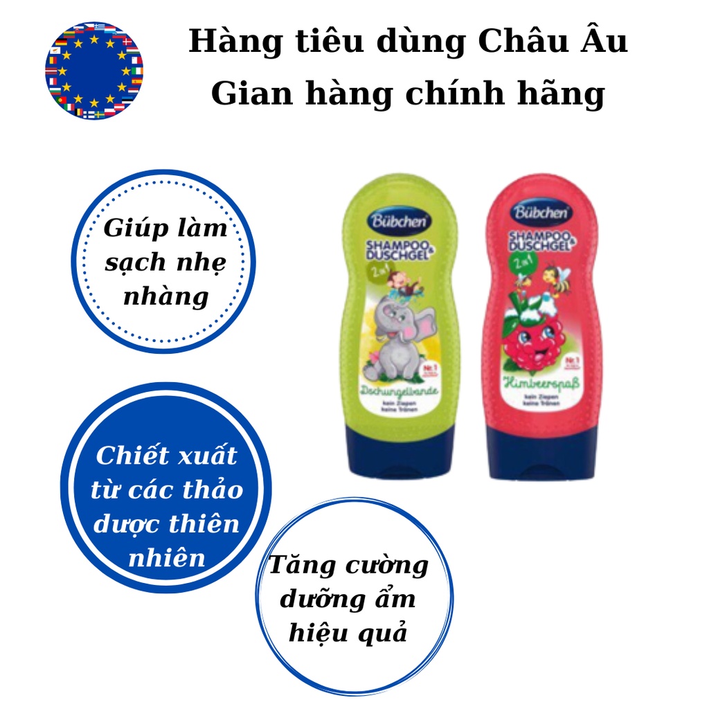 Sữa Tắm gội Bubchen dành cho trẻ em, an toàn cho da bé, nội địa Đức