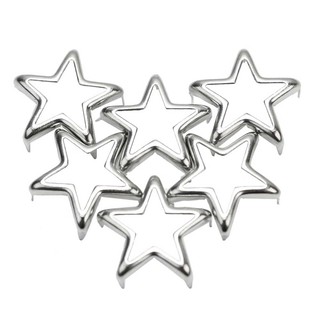50 Đinh Tán Kim Loại Bạc 0.6" Hình Ngôi Sao