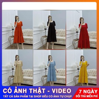 Váy bầu thiết kế baby cổ vuông