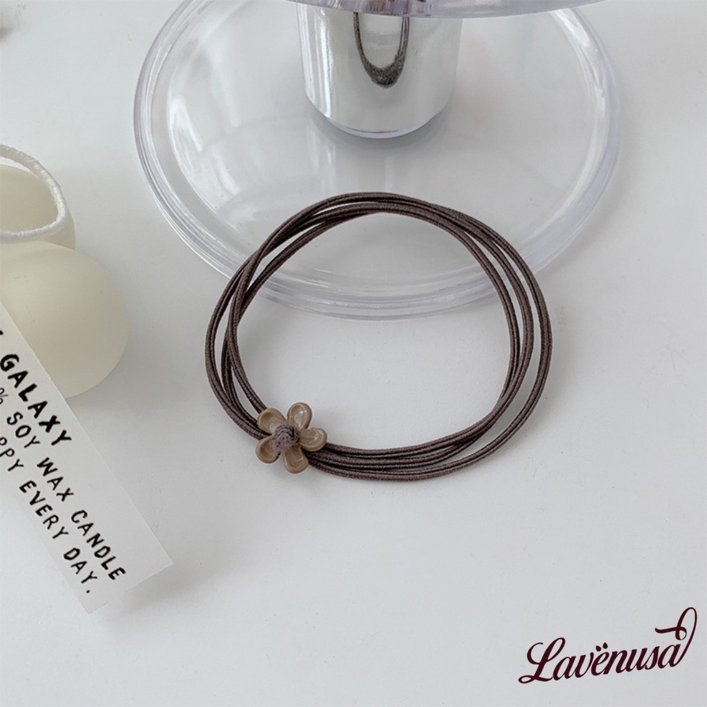 Dây buộc tóc kiểu Hàn đính hoa nhí nhẹ nhàng xinh xắn co giãn LAVENUSA CT13