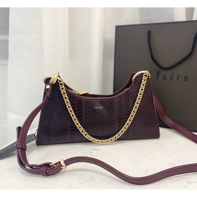 Túi kẹp nách da vân kèm dây đeo chéo size 26cm mẫu mới