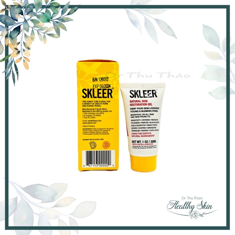 GEL DƯỠNG PHỤC HỒI DA SKLEER NATURAL SKIN RESTORATION