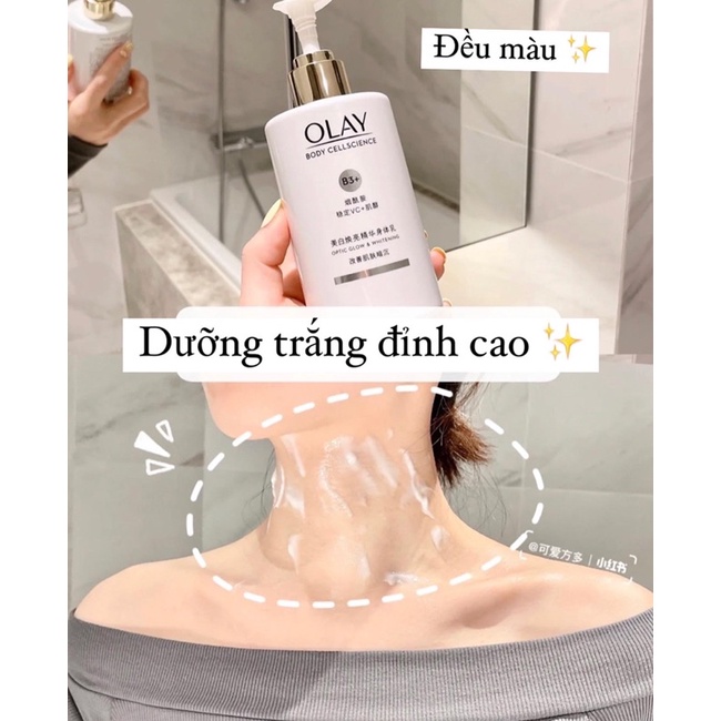 Sữa tắm + dưỡng thể Olay làm sáng da