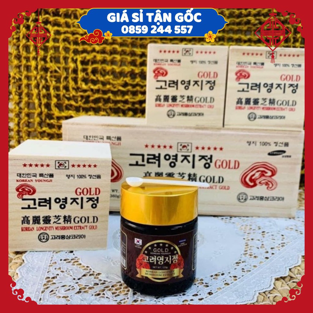 【﻿ＧＩÁ　ＳỈ】- Cao Linh Chi Hàn Quốc Hộp Gỗ Trắng Hàn Quốc