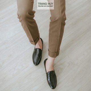 [ GIÀY DA SIÊU BỀN ] - GIÀY LƯỜI NAM DA BÒ THẬT BLF01