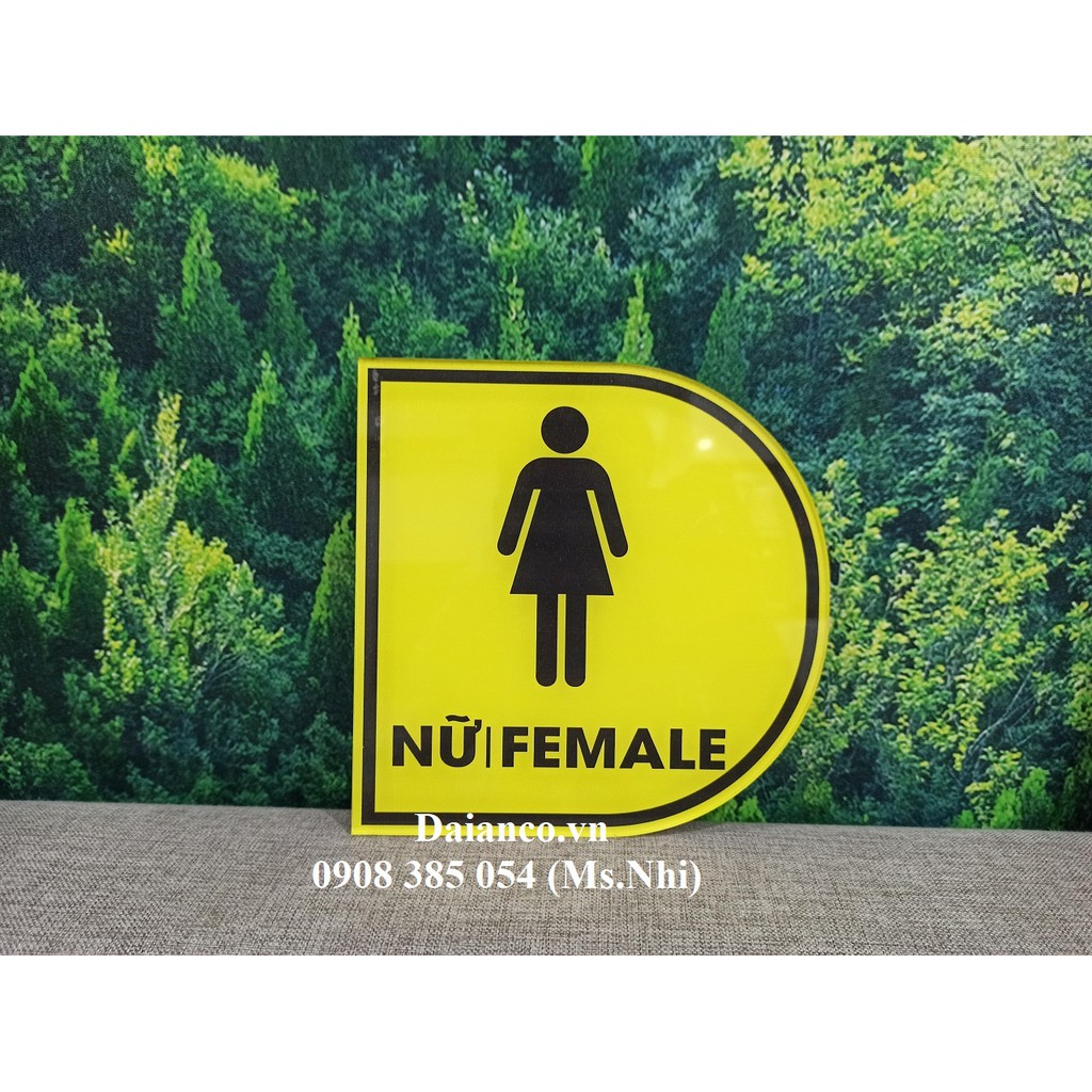 combo 2 bảng nhà vệ sinh nam nữ chất liệu mica siêu bền- Hình thật