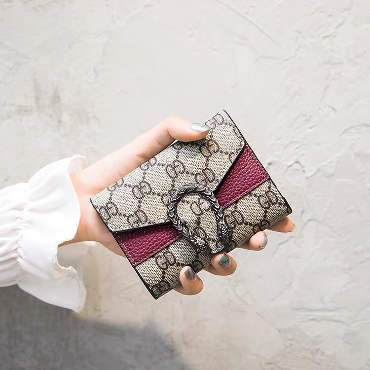 Ví ngắn nhiều ngăn đựng thẻ đựng tiền xu thiết kế đơn giản phong cách Âu Mỹ dành cho nữ