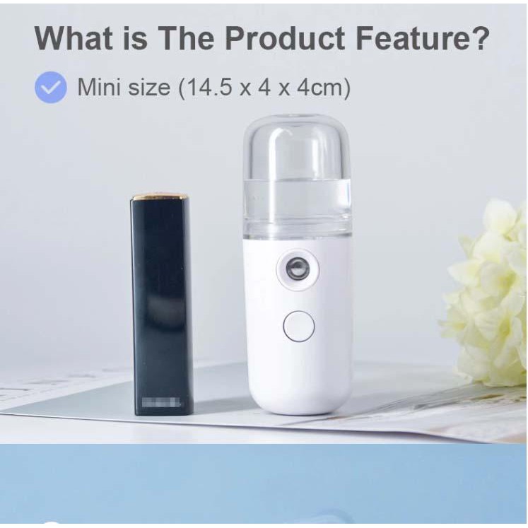 Máy Xông Mặt Xịt Khoáng Mini Cầm Tay  Nano Mist Sprayer