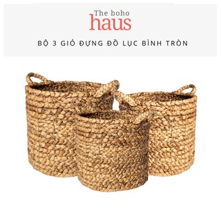 Bộ 3 giỏ đựng đồ lục bình đan tay s-m-l