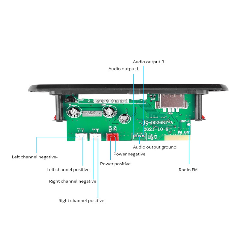 Mô Đun Giải Mã Bluetooth 5.0 12V 50W USB mp3 Không Dây Hỗ Trợ Thẻ TF / FM / Điều Khiển Từ Xa Cho Xe Hơi