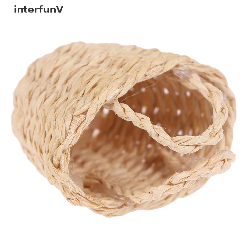 Giỏ Đan Mây Thủ Công Mini Đựng Rau Củ Quả Trang Trí Nhà Búp Bê Tỉ Lệ 1: 12