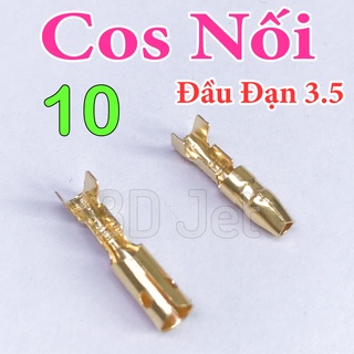 10 Cos Nối Đồng Đực - Cái 3.5mm, cos nối dây, cos đầu đạn, đầu nối dây điện, cos nối dây rc