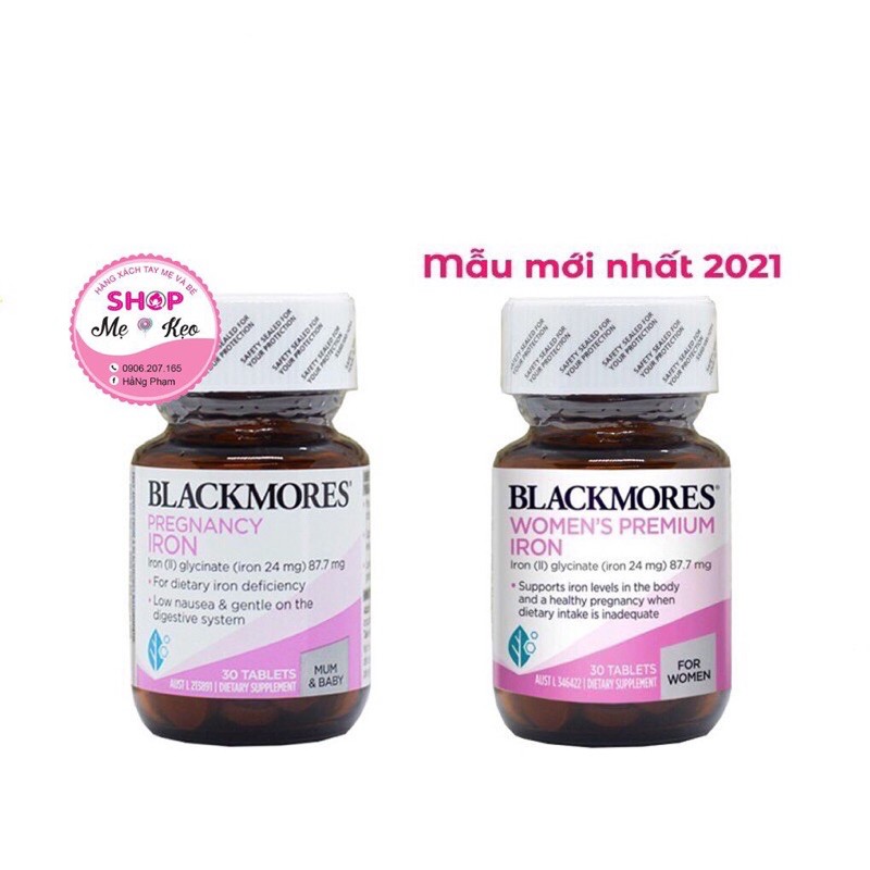 Viên sắt bầu Blackmore(30v) ngăn ngừa thiếu máu, không gây táo bón cho mẹ bầu và mẹ sau sinh Blackmores Pregnancy Iron