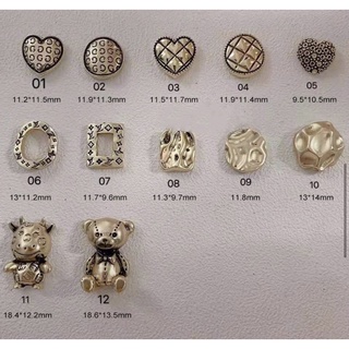 Charm gấu đồng, trái tim đồng