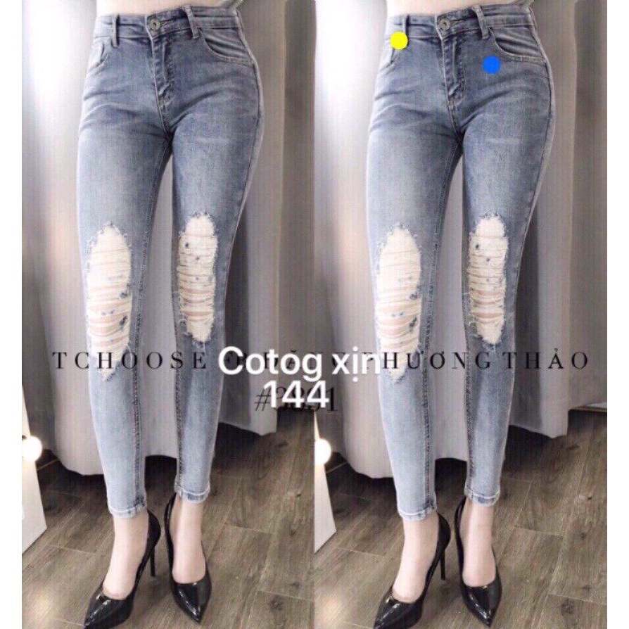 Quần Jean Nữ Co Giãn TNN 043 Hoặc Áo Thun Trơn