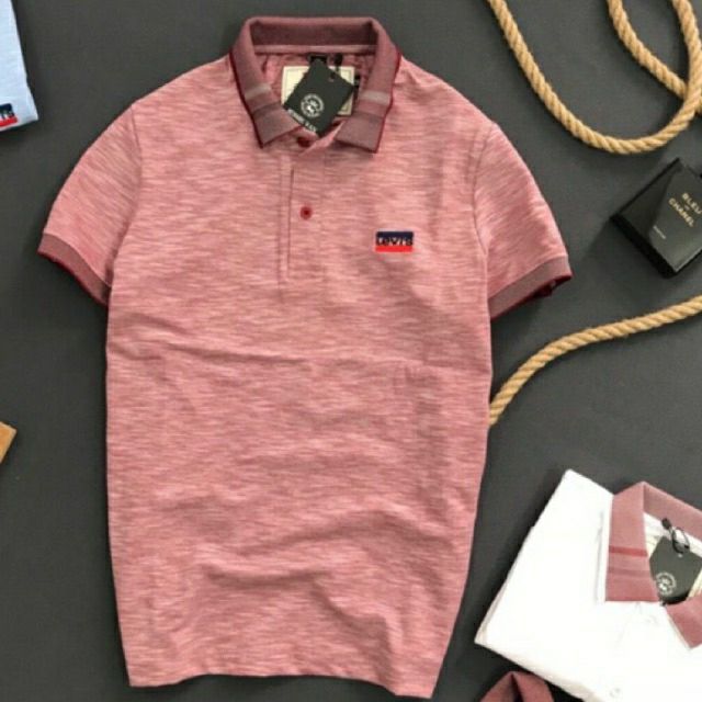 Áo thun nam cổ bẻ phối sọc TD0006