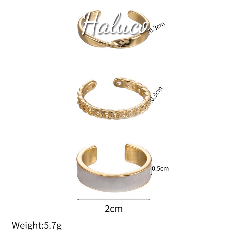 Set nhẫn nữ xà cừ xinh xắn trendy phong cách Hàn Quốc Haluco accessories NN03