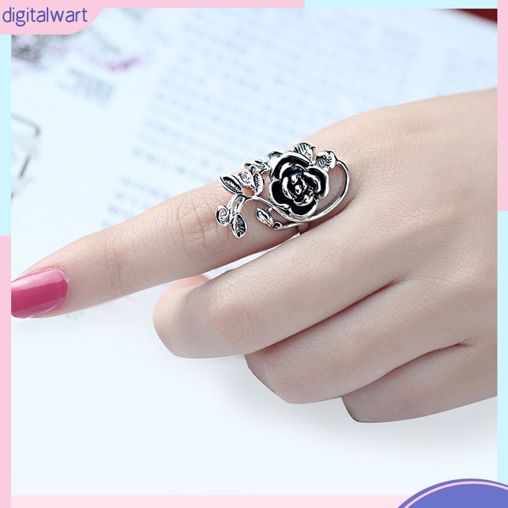 Nhẫn hợp kim mặt hình hoa hồng thời trang cho nữ