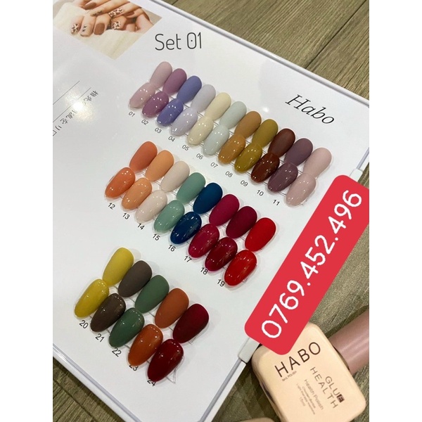 Set sơn gel Habo 24 màu cao cấp tặng bảng màu set 1,2,3,4,5,6,10,11 - thời trang phong cách mới hiện đại