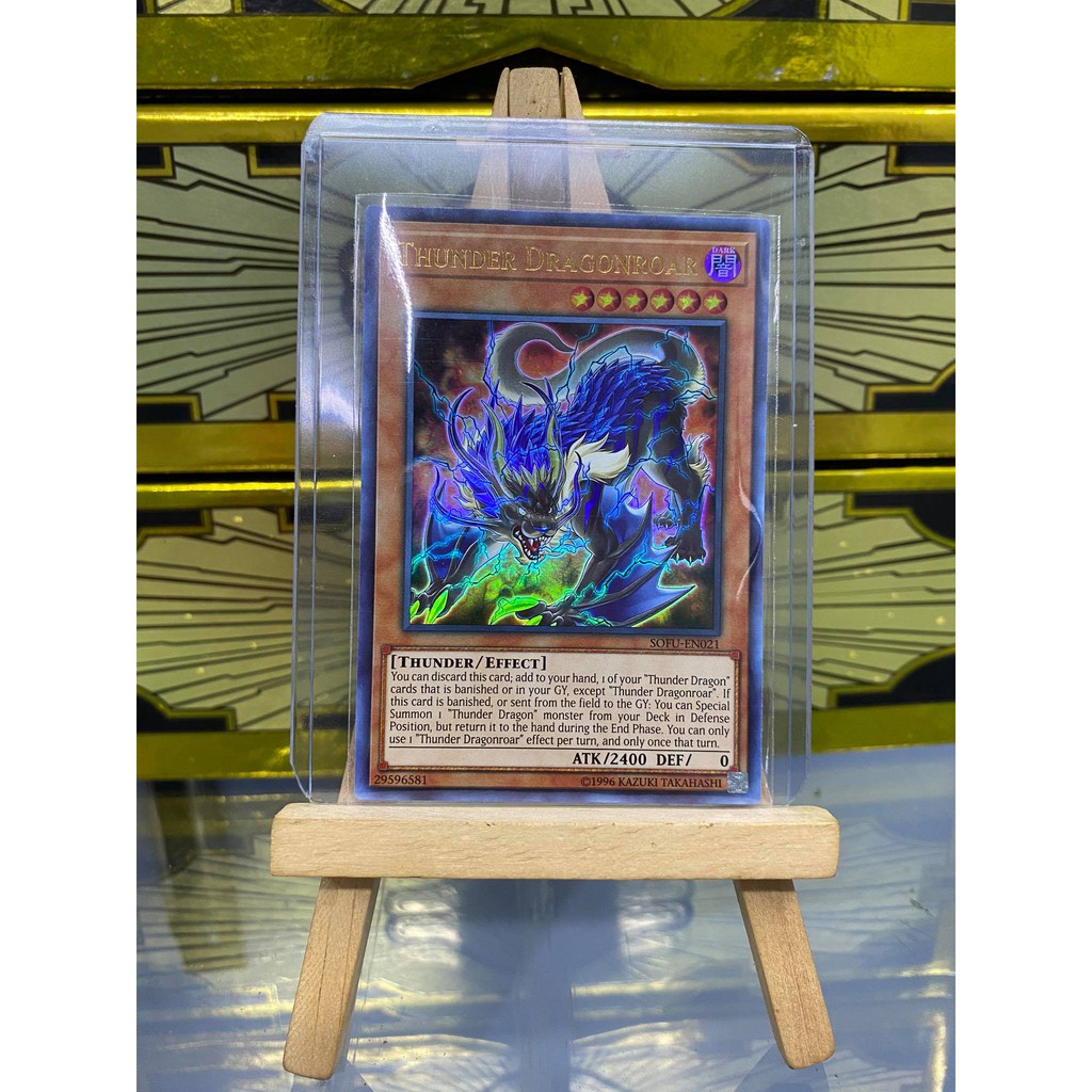[ Dưa Hấu Yugioh ] Lá bài thẻ bài Thunder Dragonroar - Ultra Rare - Tặng bọc bài nhựa bảo quản