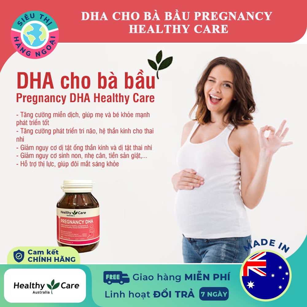 Viên DHA bầu Healthy care DHA Pregnancy 60 viên Úc