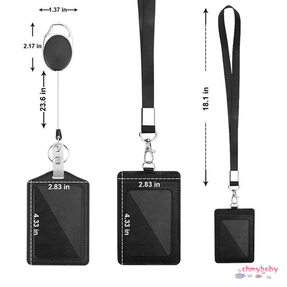 2 cái Chủ thẻ Màu đen Keychain Thời trang Chủ thẻ tín dụng có thể thu lại [8/3]