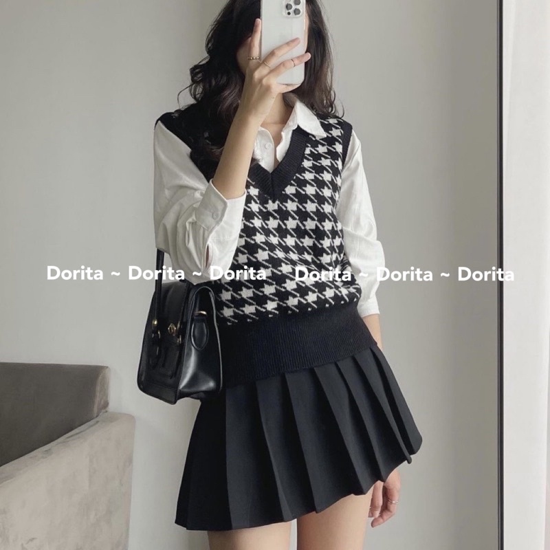 Chân váy ngắn xếp ly Tennis dáng chữ A xòe, Chân váy xếp li Tennis dáng chữ A - Dorita Boutique